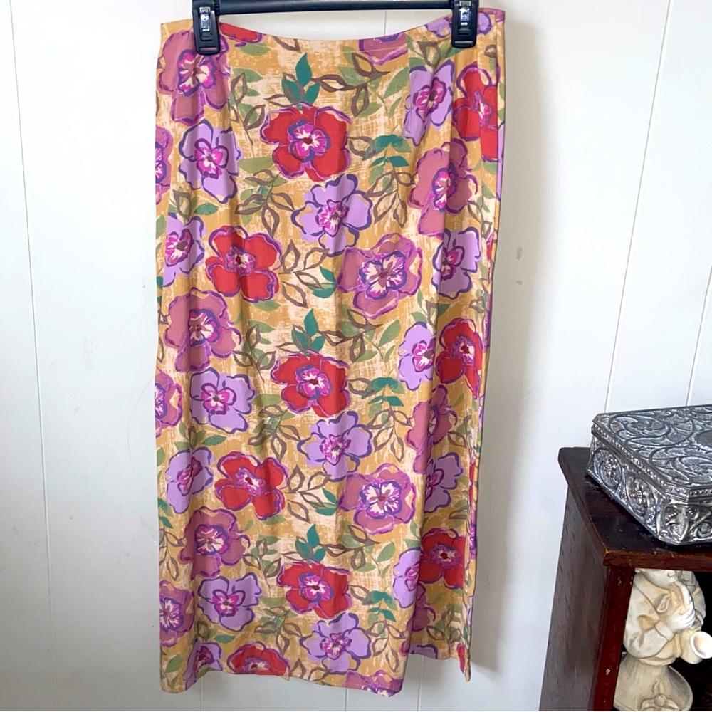 ☀️🌴Sigrid Olsen beautiful floral print skirt 8P